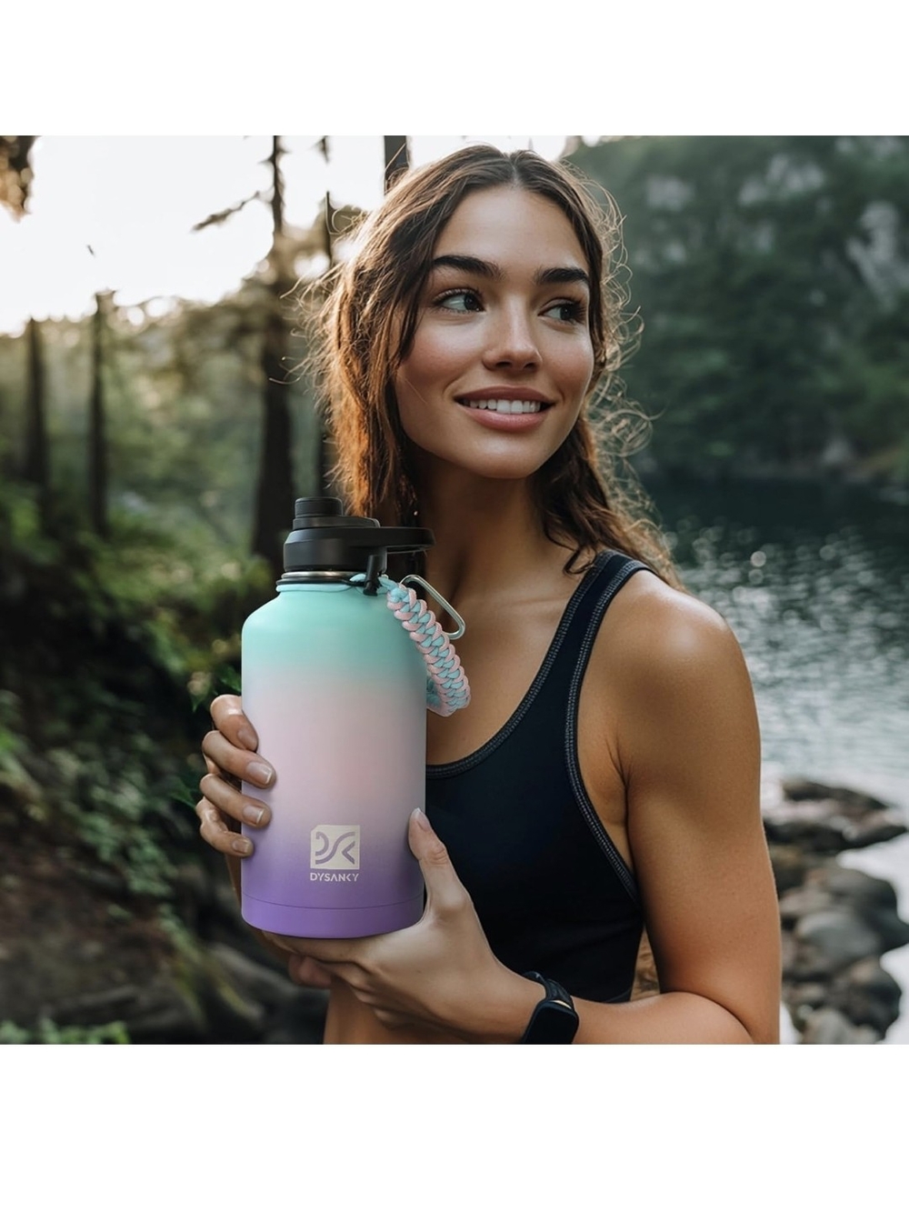 Ombre Pastel Stainless Water Bottle - Mint to Purple